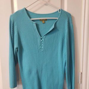 Avenue Light Blue Knit Top